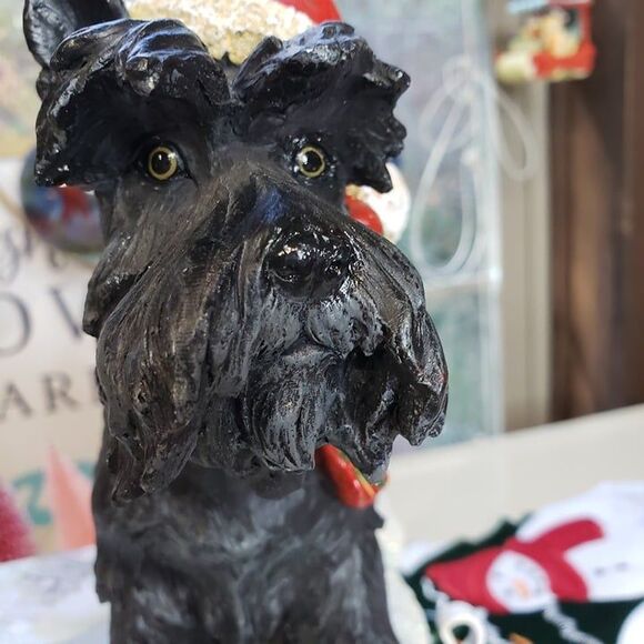 Adorable Vintage Scotty Dog Christmas Stocking Hanger Resin RARE Scottish - Picture 4 of 11